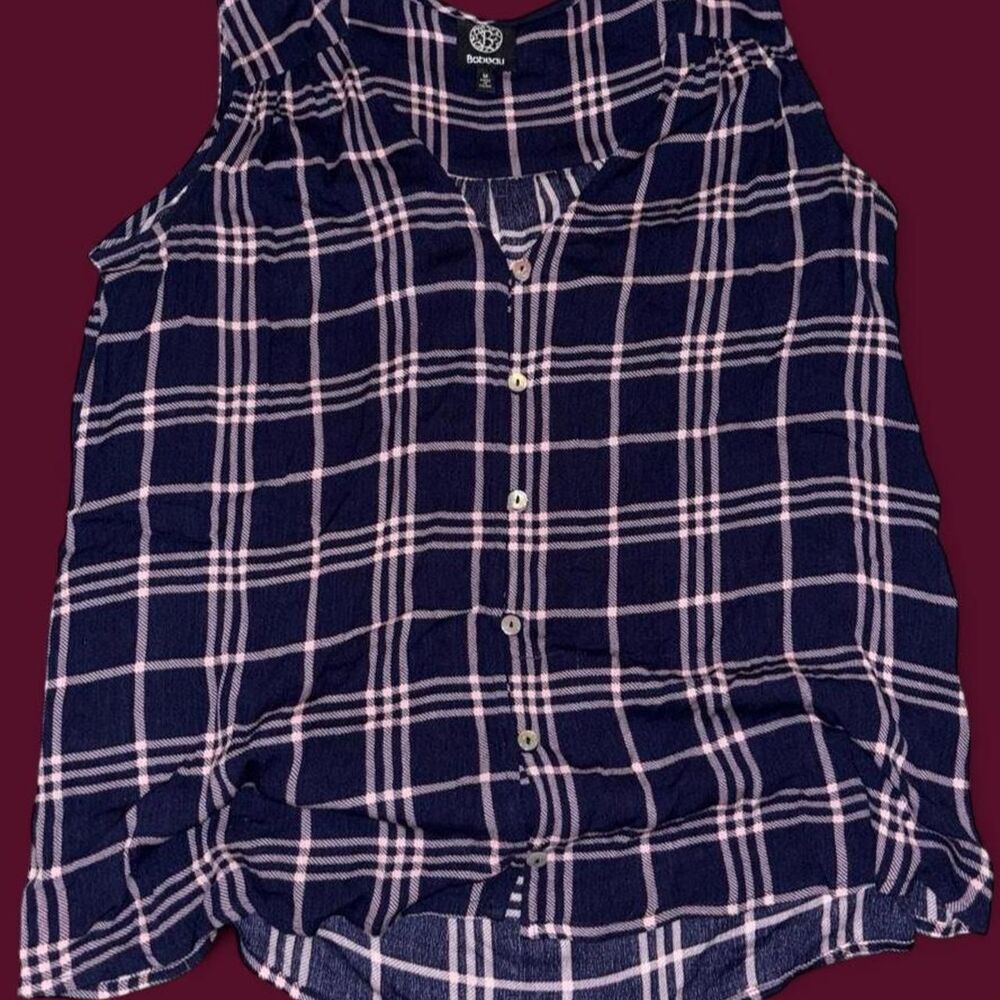 Bobeau Women's Navy and Blue Blouse